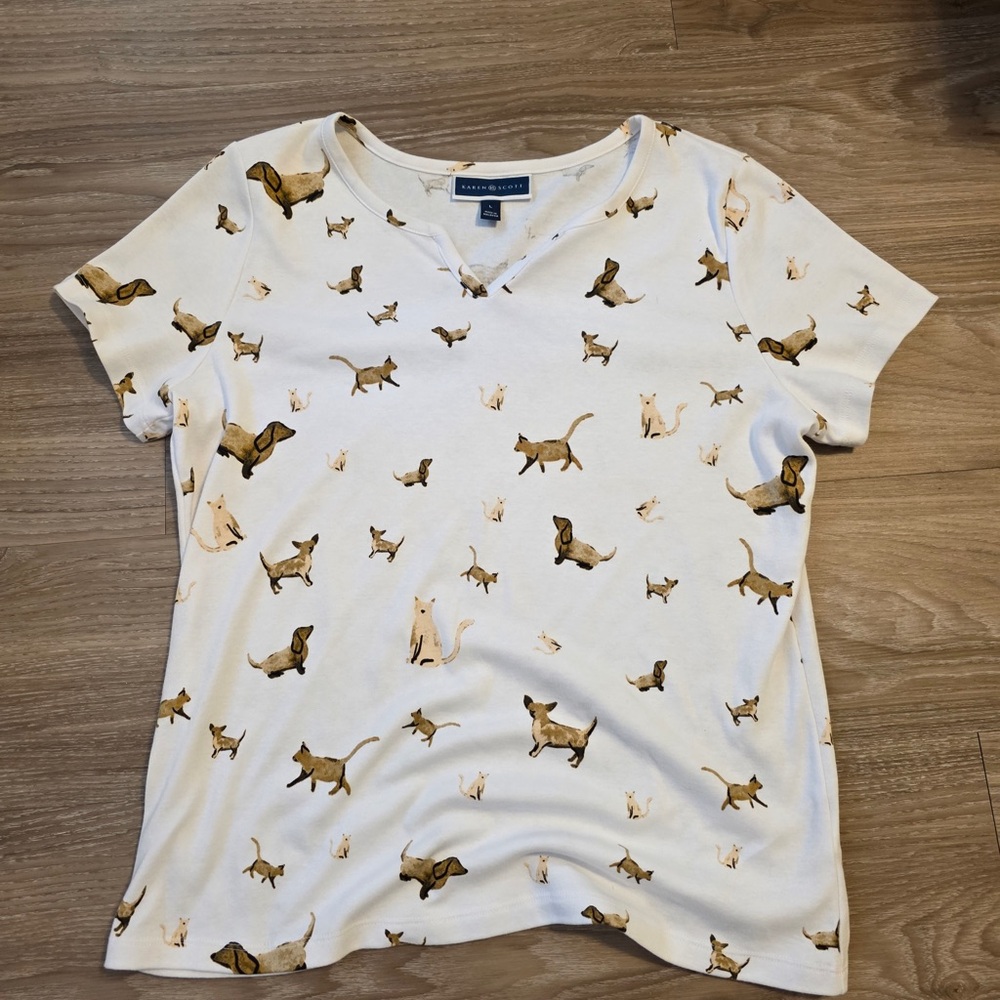 Karen Pet Parade Split Neck Top Bright White